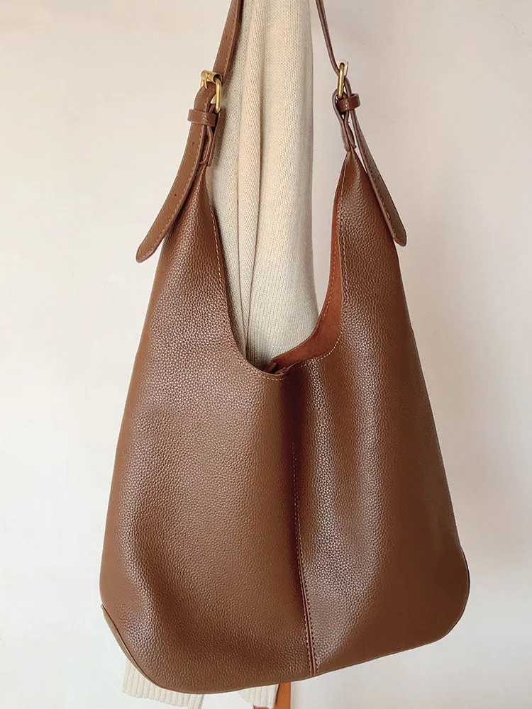 Elena Handbags Simple Leather Tote Bag