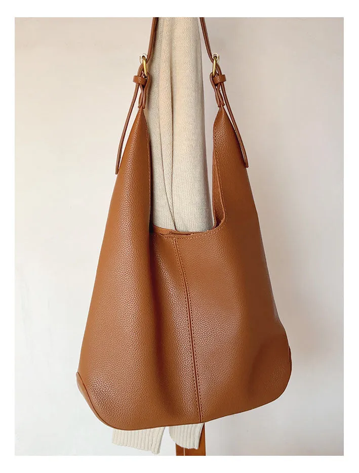 Elena Handbags Simple Leather Tote Bag