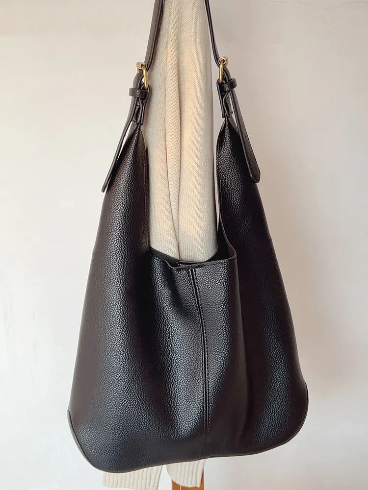 Elena Handbags Simple Leather Tote Bag