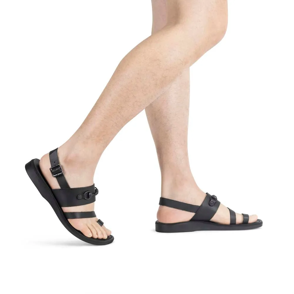 Eliphaz - Leather Buckle Sandal | Black