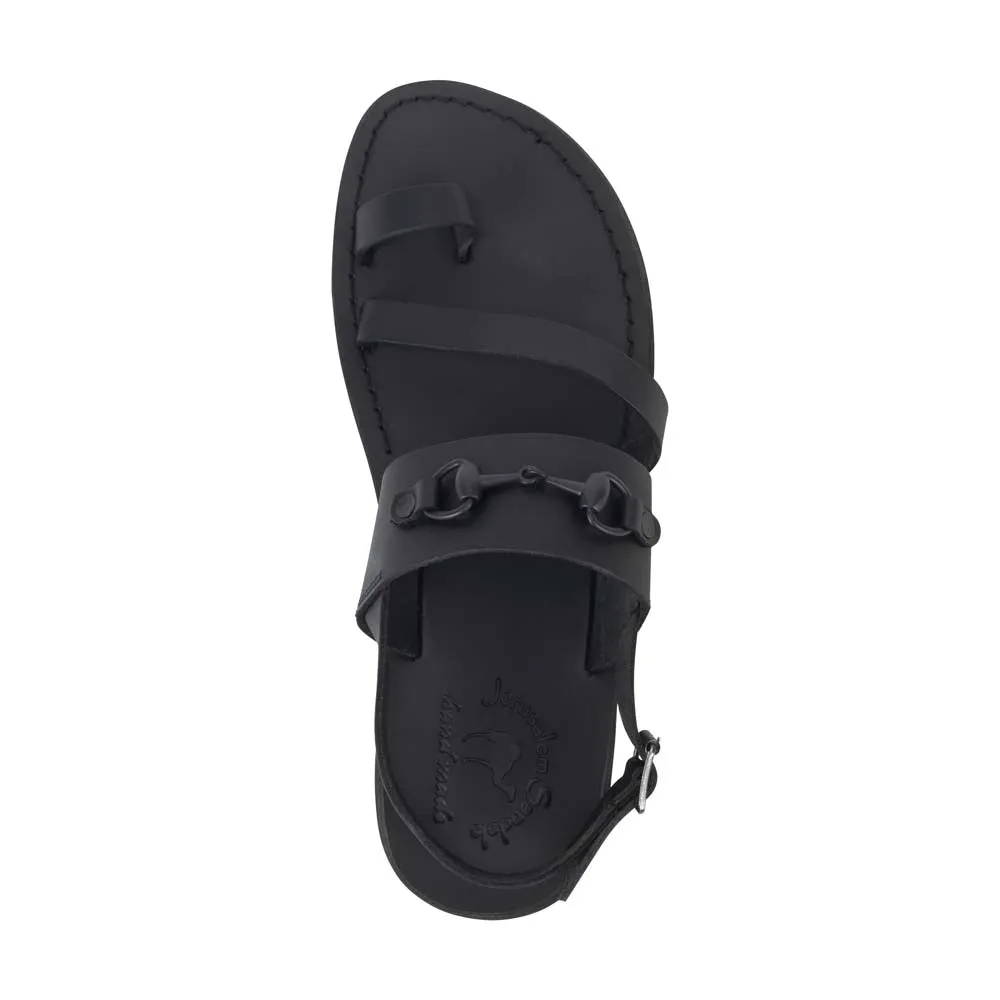 Eliphaz - Leather Buckle Sandal | Black