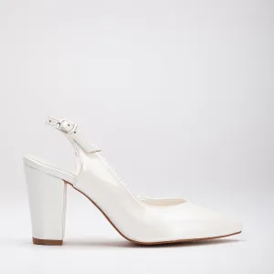 Emma - Ivory Slingback Shoes