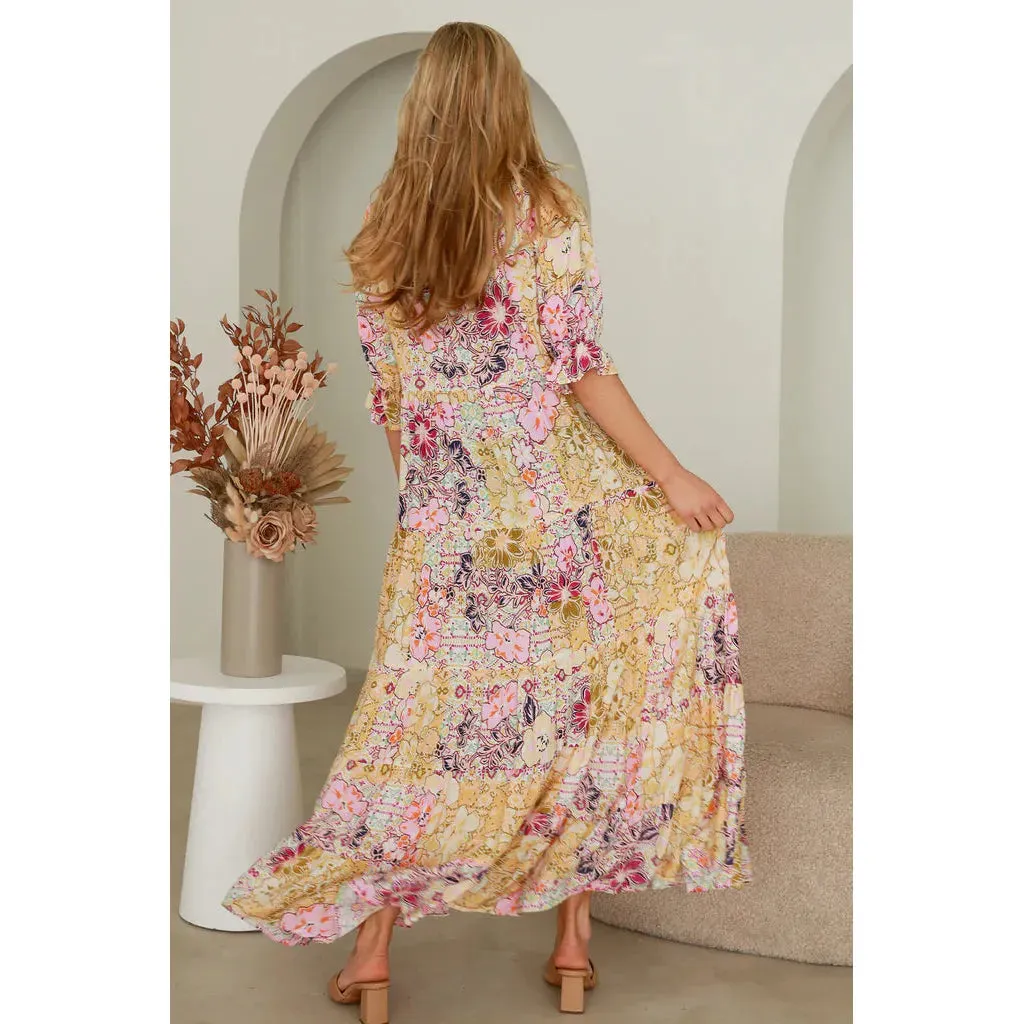 Eva Maxi Dress - Lemon Floral