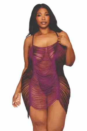 Flirty Plus Size Draped Fringe Chemise