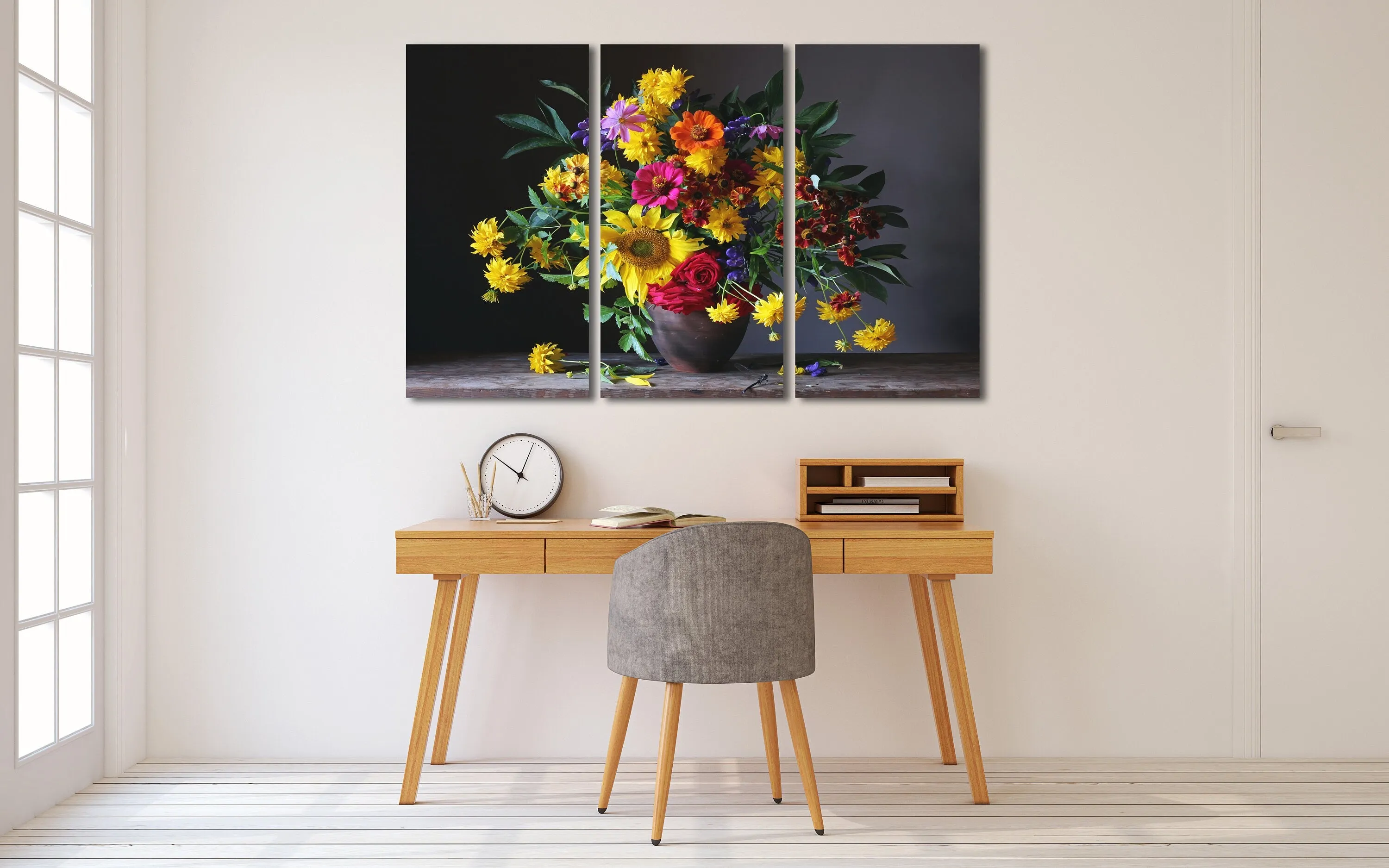 Floral canvas paintings, flowers farmhouse wall decor, botanical paintings, extra large canvas wall art