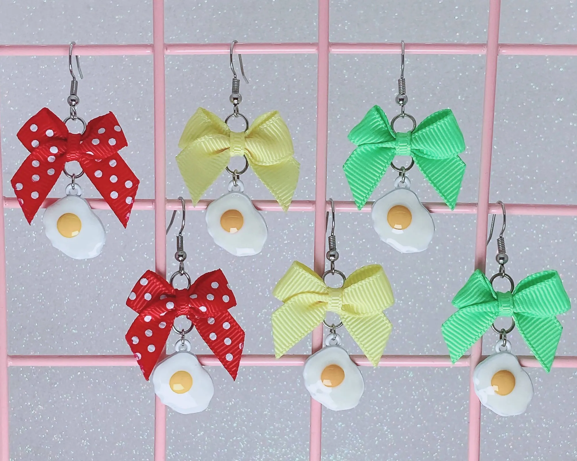 Fried Egg Earrings (11 Colors)