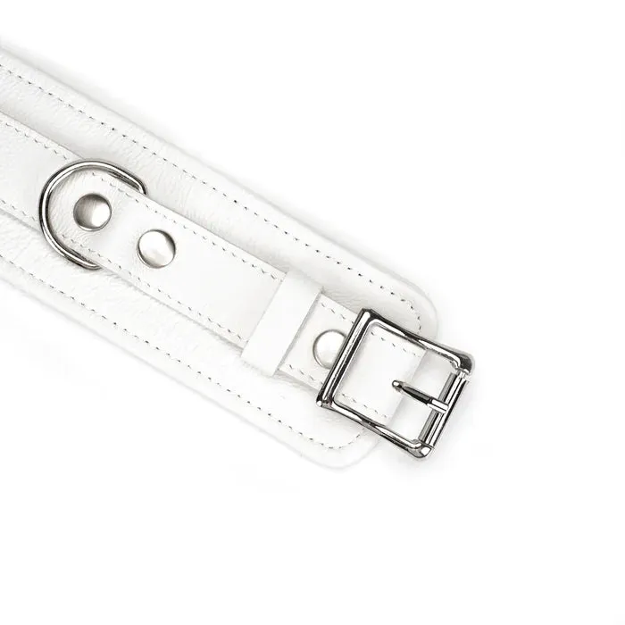 Fuji White Leather Ankle Cuffs