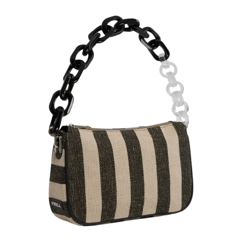 Furla 'Moon' Shoulder Bag - Stripped Toni Nero