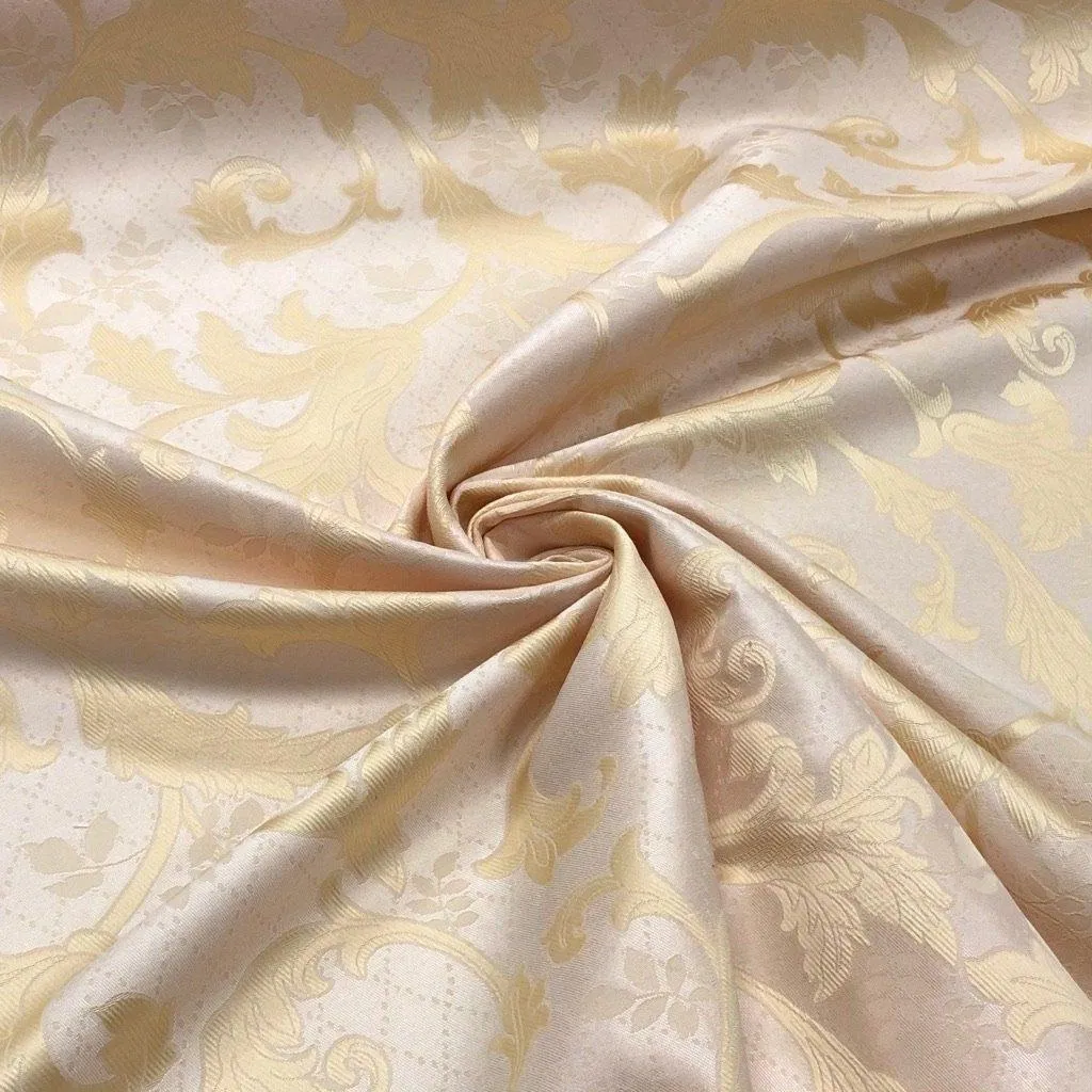 Gold Floral Damask Upholstery Fabric