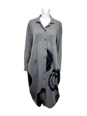 Grizas Gray Print Dress Size M