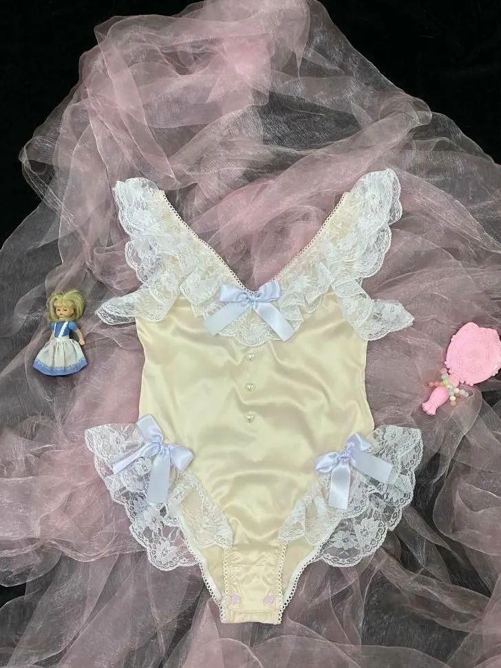 [Handmade Lingeire] Beige Angel Melody Lingerie Bodysuit