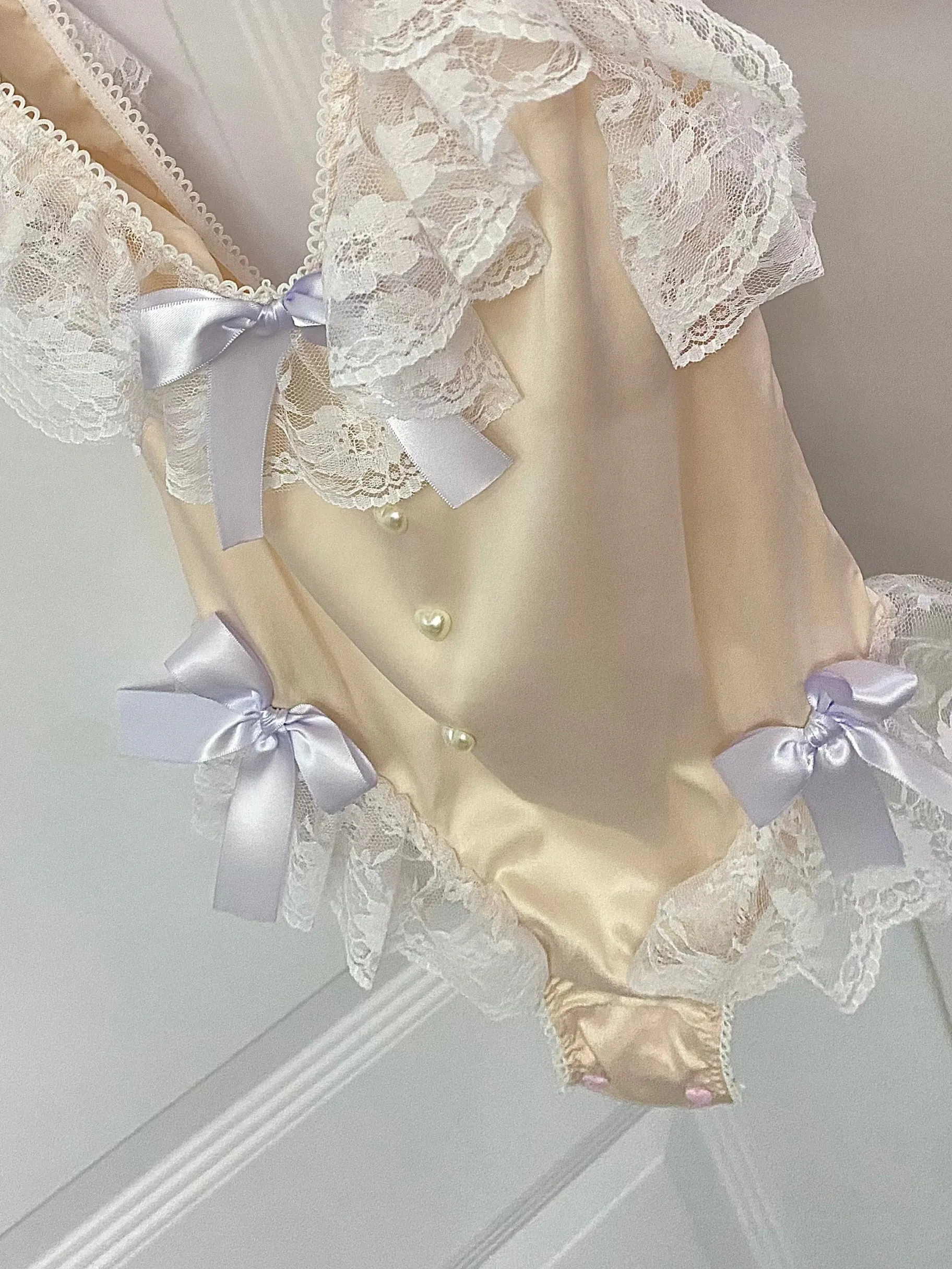 [Handmade Lingeire] Beige Angel Melody Lingerie Bodysuit