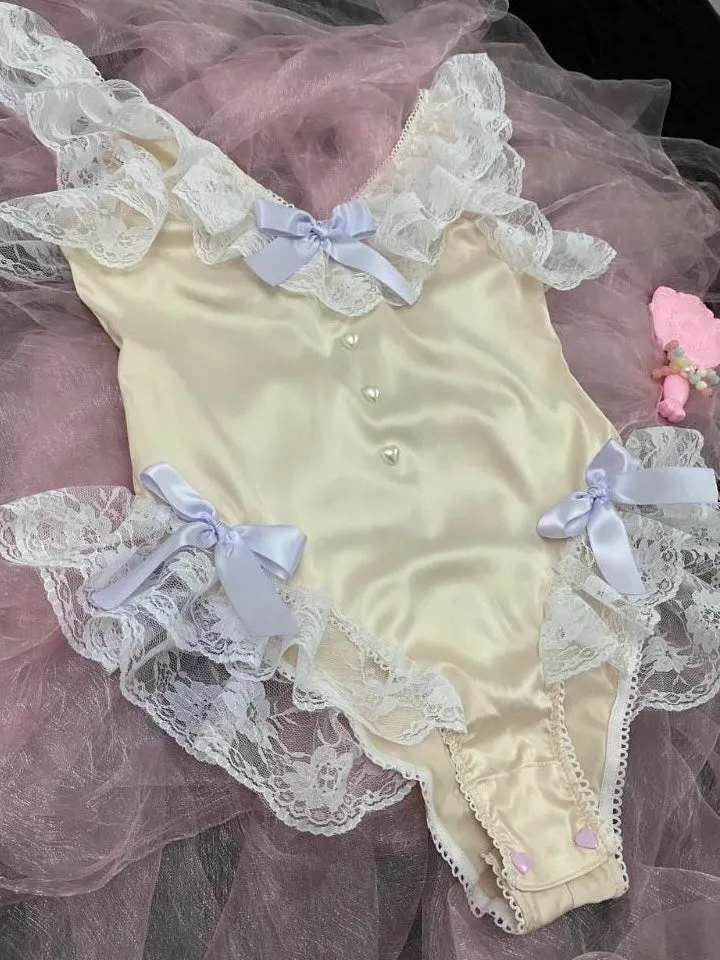 [Handmade Lingeire] Beige Angel Melody Lingerie Bodysuit