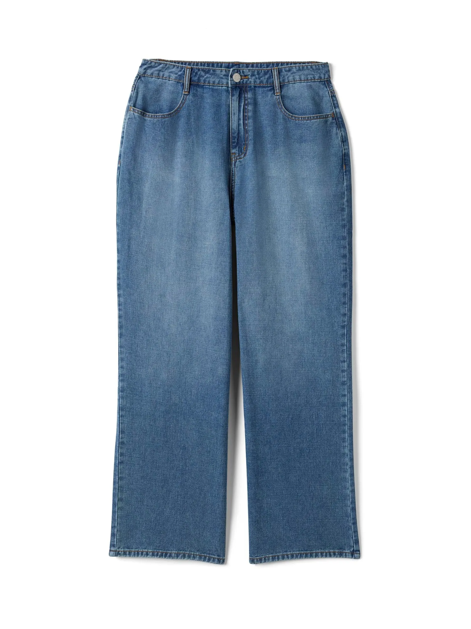 High Rise Light Wash Wide Leg Jeans