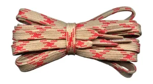 Hiking boot Laces Oatmeal and Red design