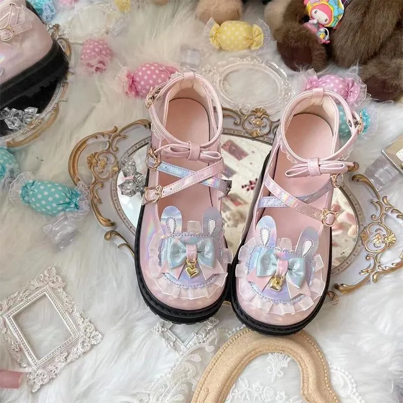 Holographic Bunny Lolita Flats