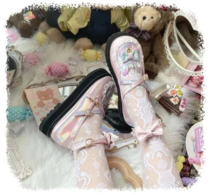 Holographic Bunny Lolita Flats