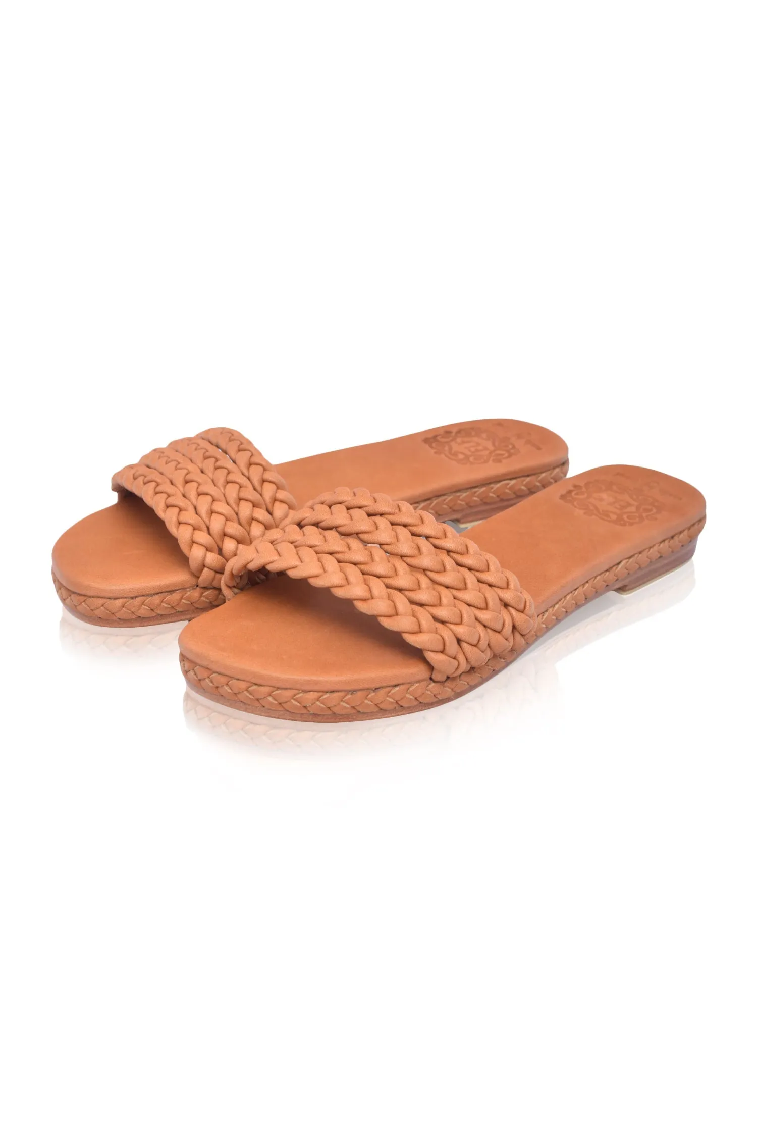 Iris Braided Leather Slides