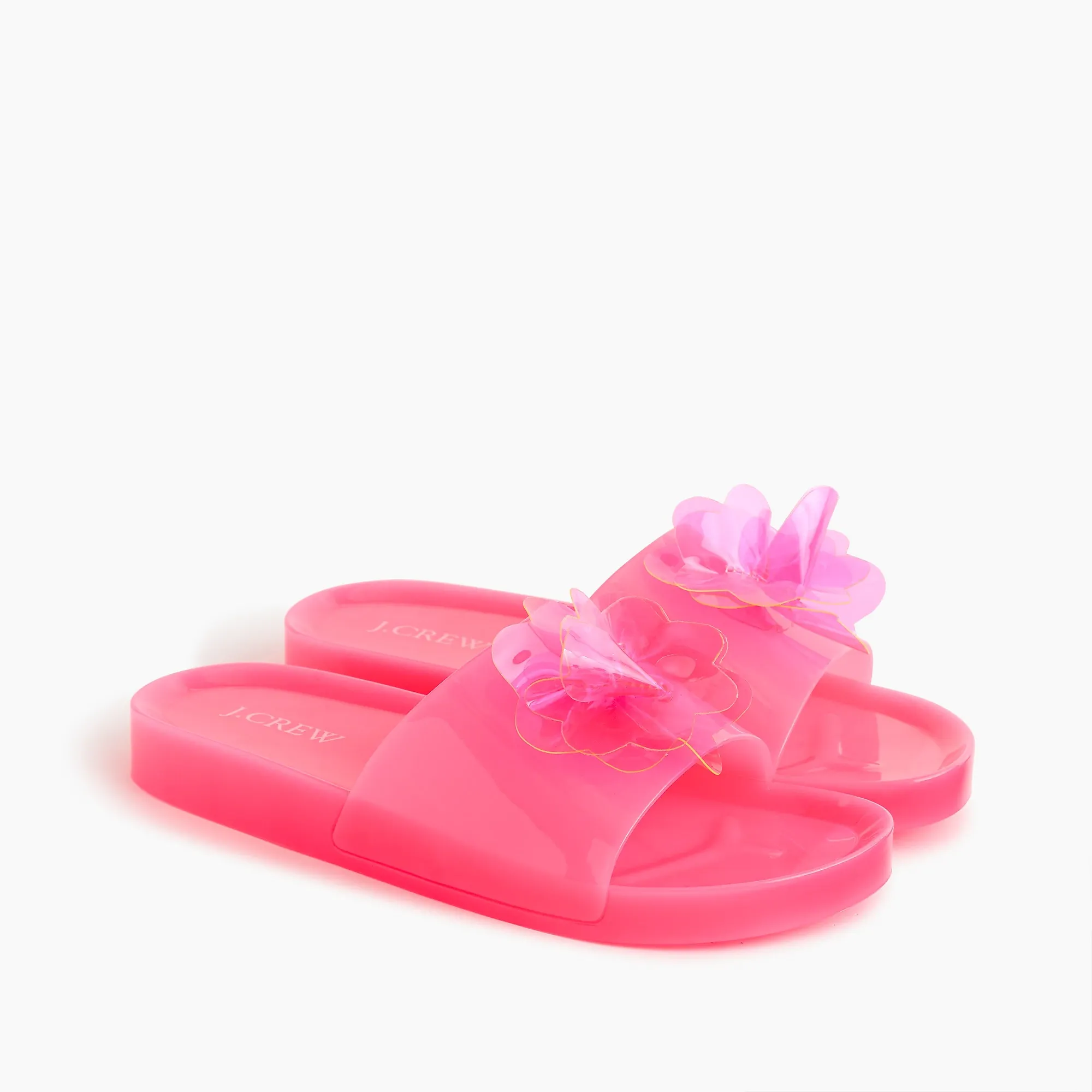 J.crew Pink jelly blossom pool slides