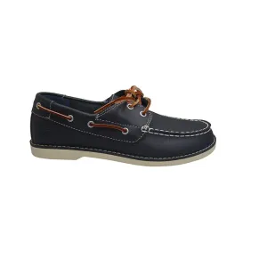 Juniors Boat Shoes - 3197A - Navy blue boat Shoes for big Kids UK 5.5