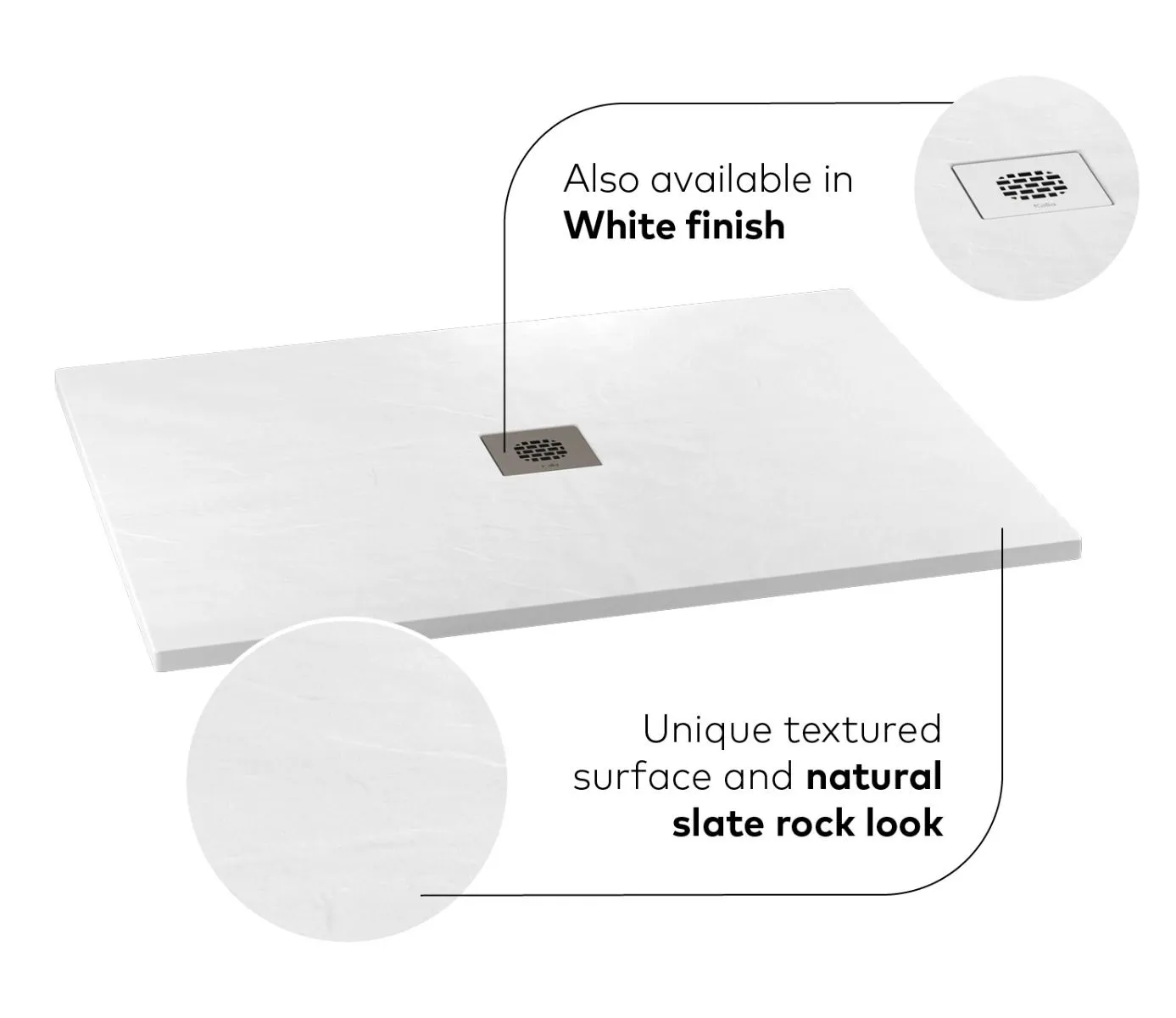 KALIA,LAUZA CASTYLAT™ SHOWER BASE - 60” X 36” - TEXTURED WHITE