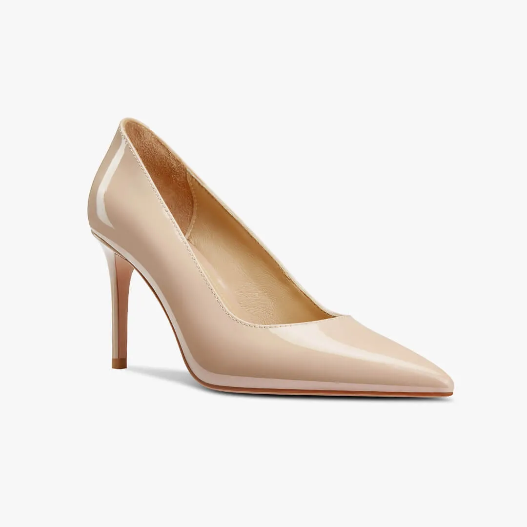 *Kayte - Beige Patent Classic Pump