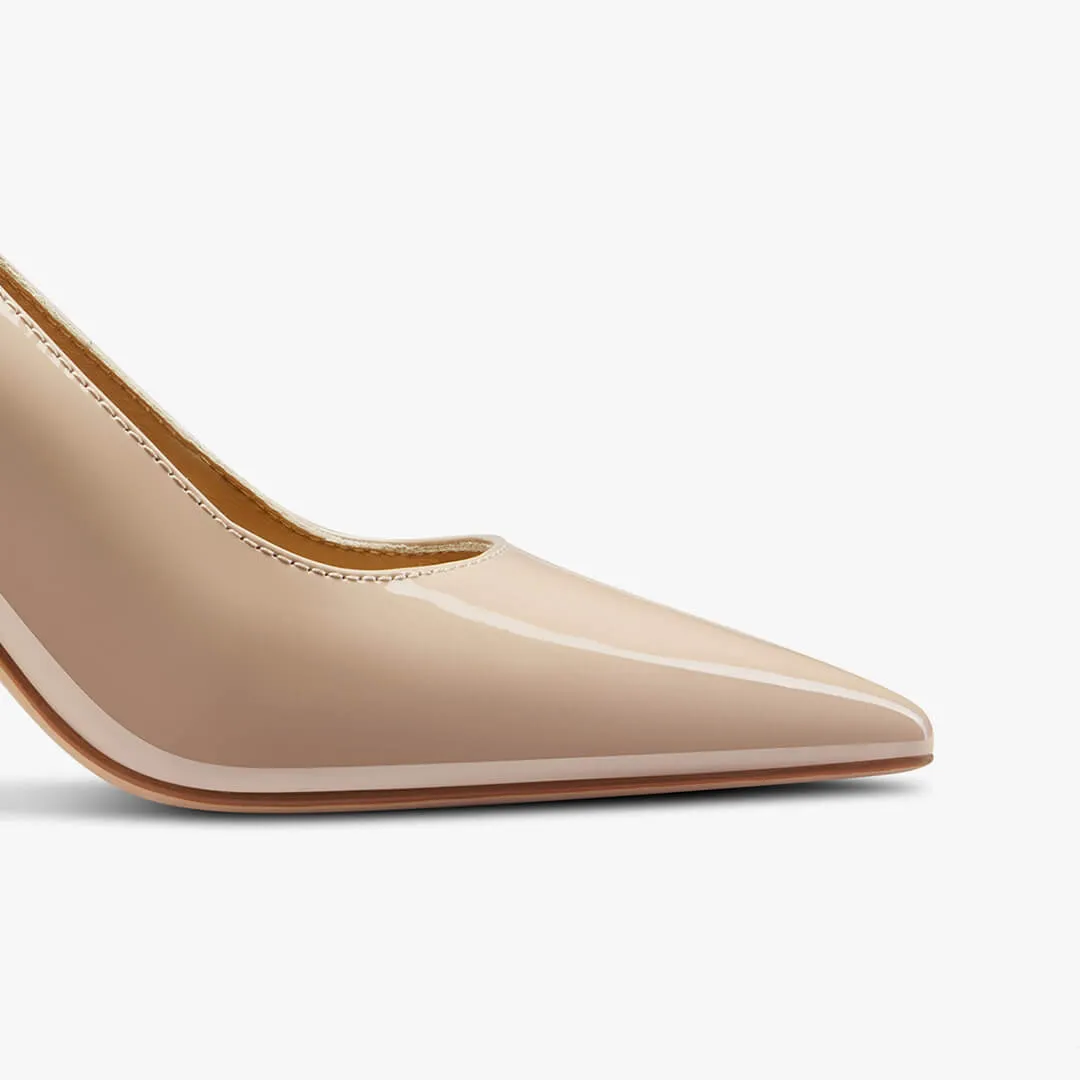 *Kayte - Beige Patent Classic Pump