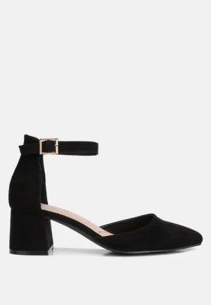 Kody Suede Ankle Strap Block Heel Sandals