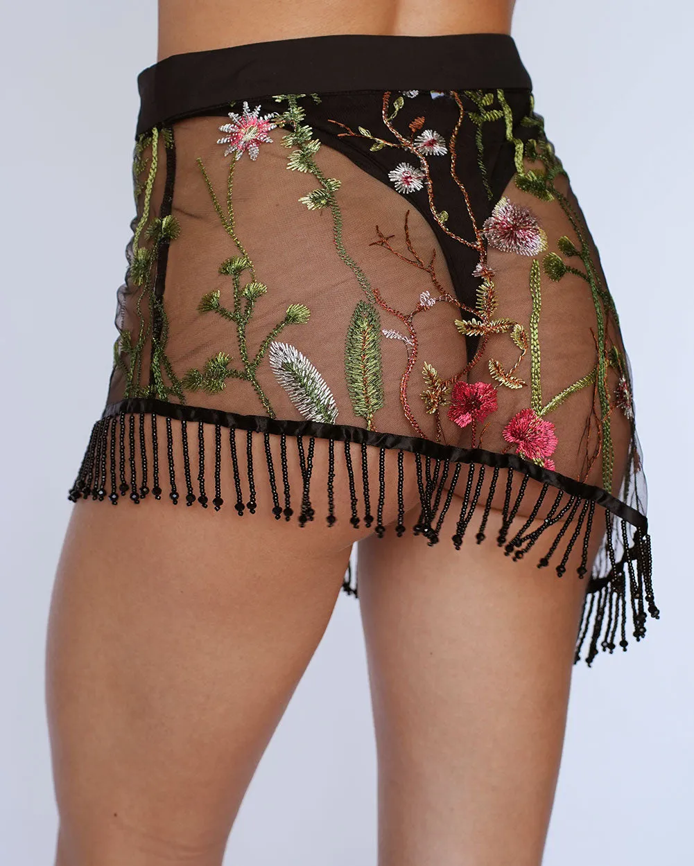 Lace Flowerfields Beaded Mini Skirt