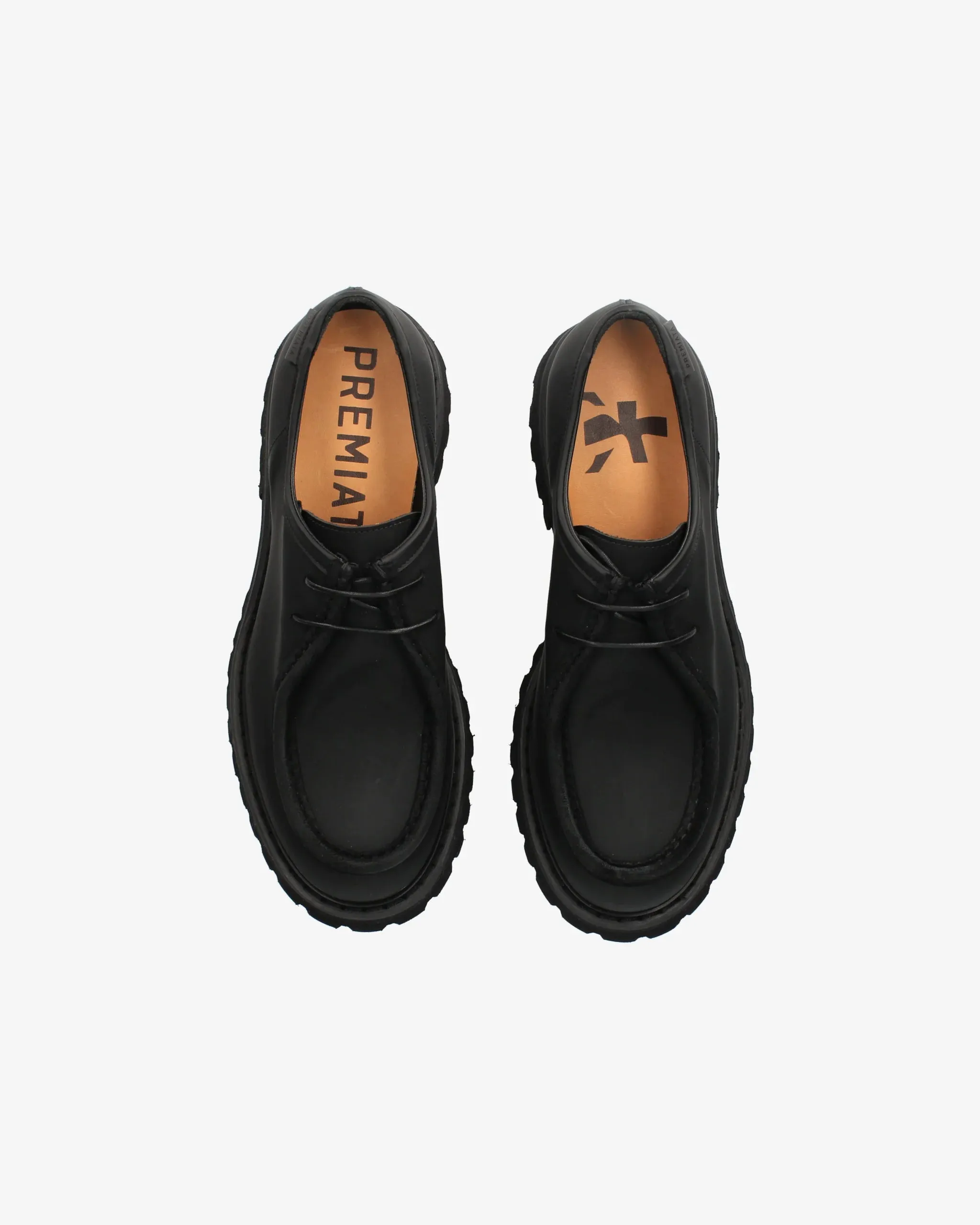 Lace-up Shoes in Black Custo Leather 32126A