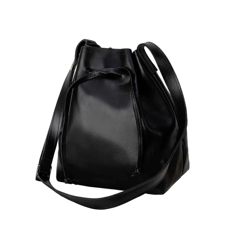 Leather Bucket Bag | Black