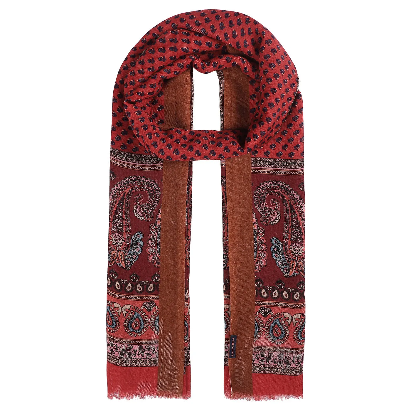 Line Paisley Pure Wool Printed Shawl