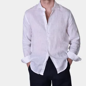 Linen Full Button Shirt - White