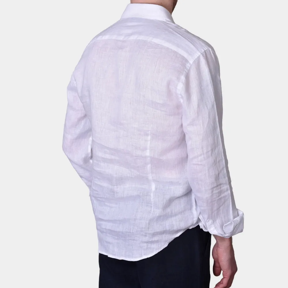 Linen Full Button Shirt - White