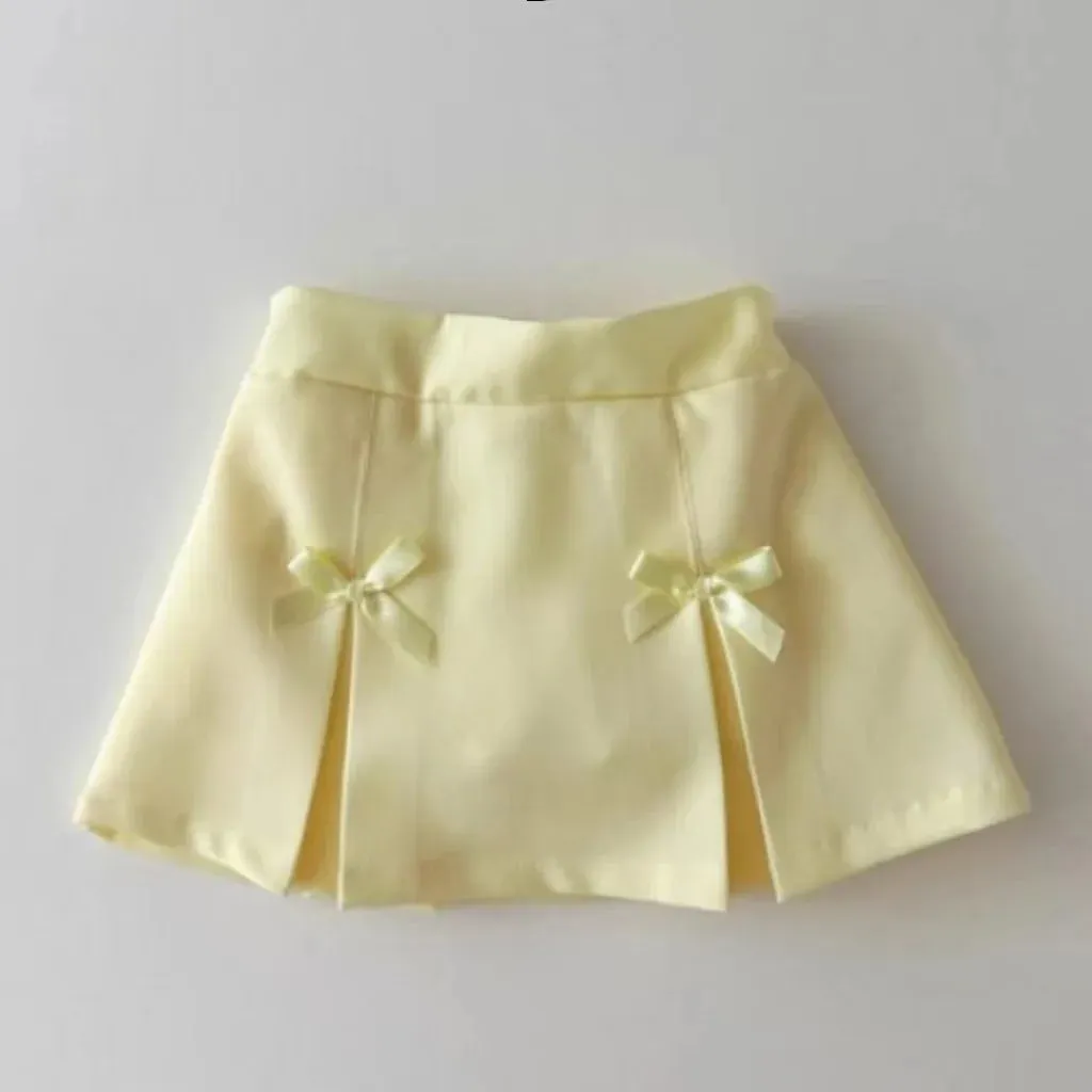 Little Bows Pleated Preppy Skirt