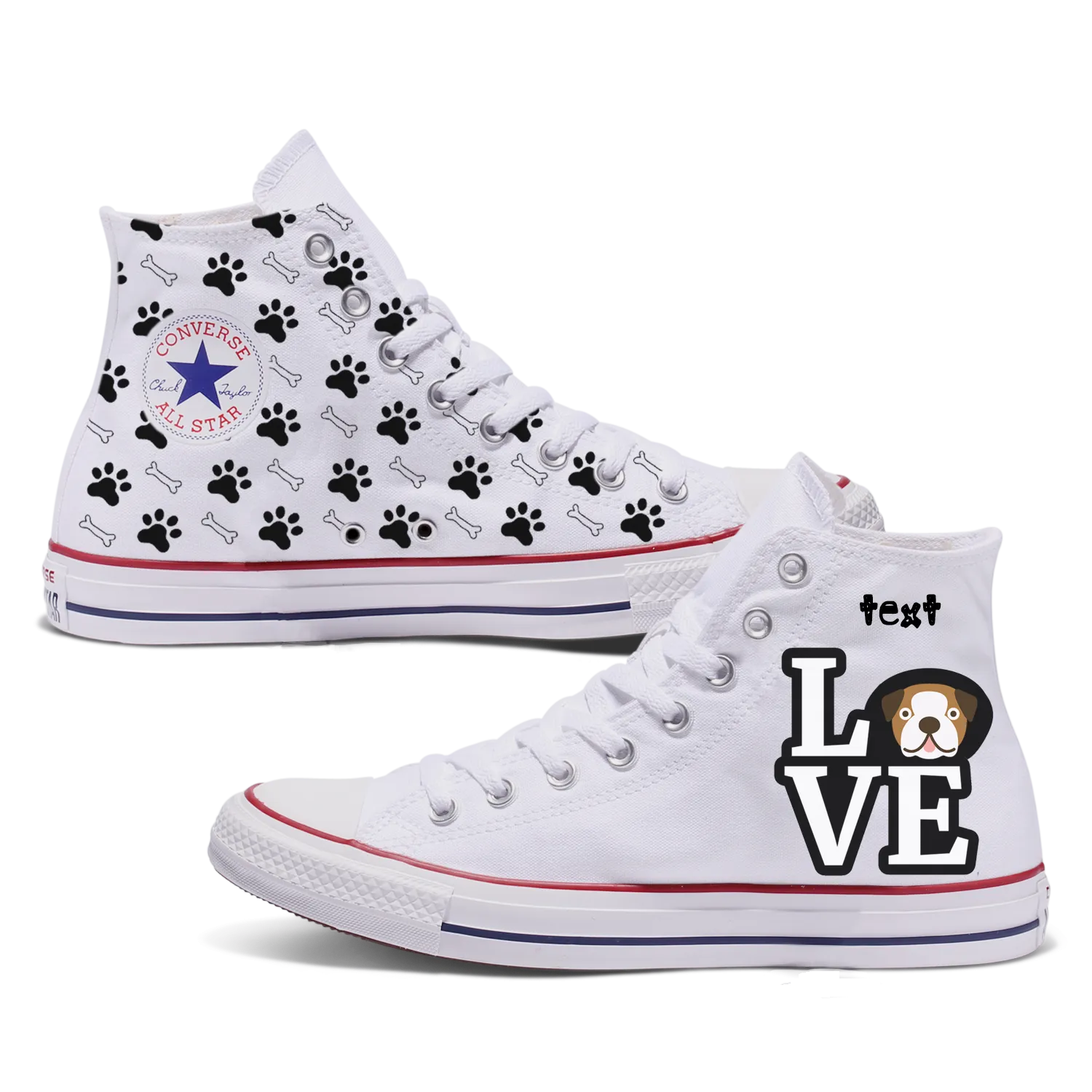 Love Bulldog Custom Converse