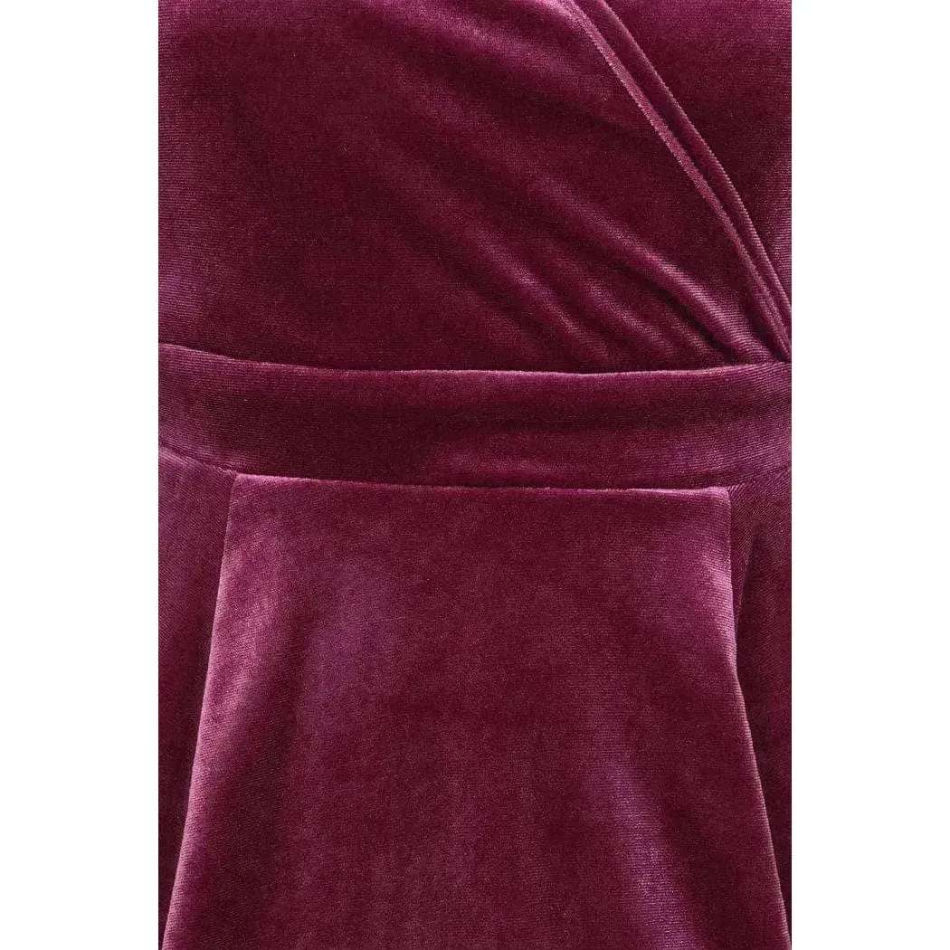 Lyra Mini Dress - Mauve Velvet