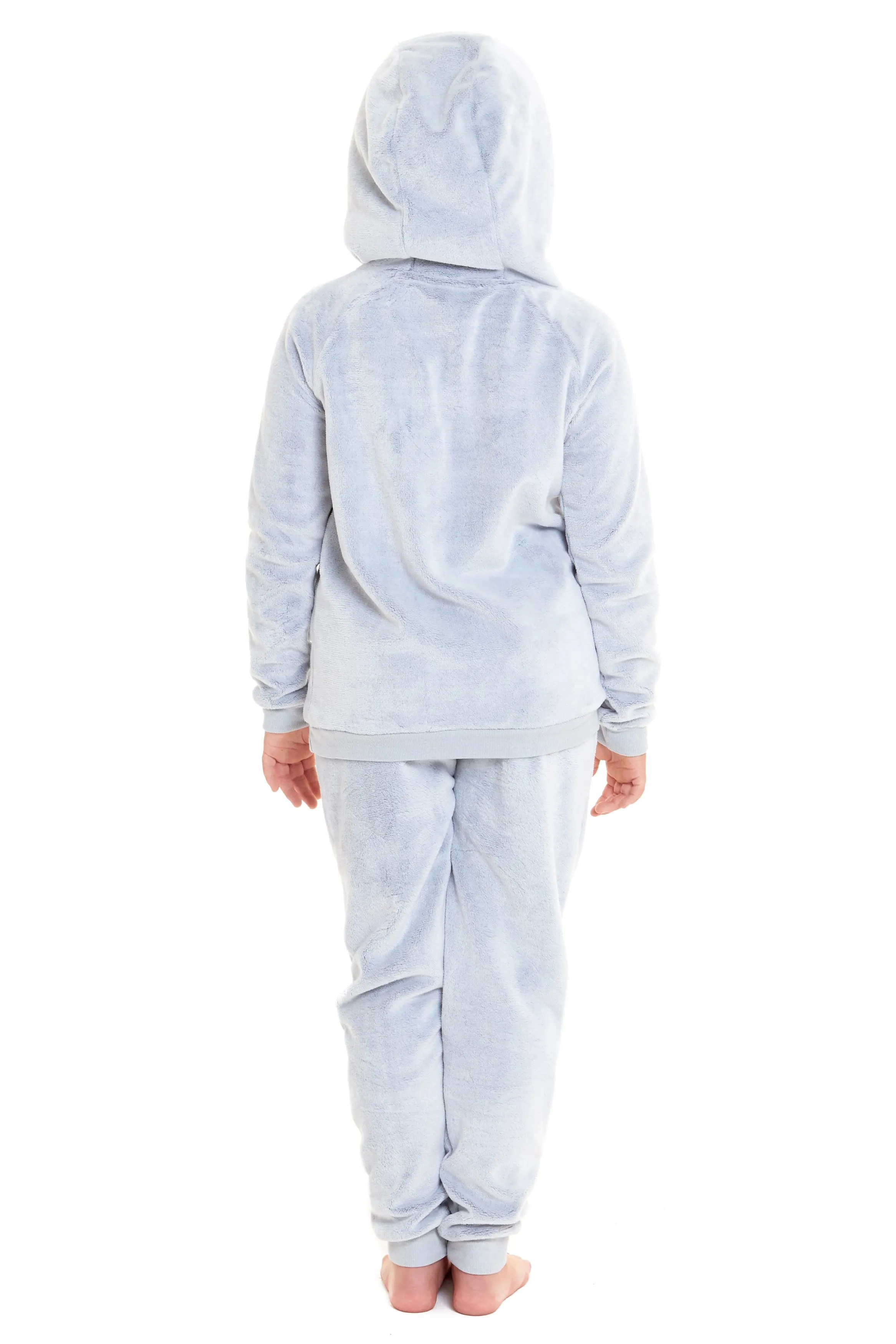 Matching Mother Daughter Raccoon Fleece Hooded Pyjama Set with Sherpa Lining and Embroidered Design for Family Bonding by Daisy Dreamer