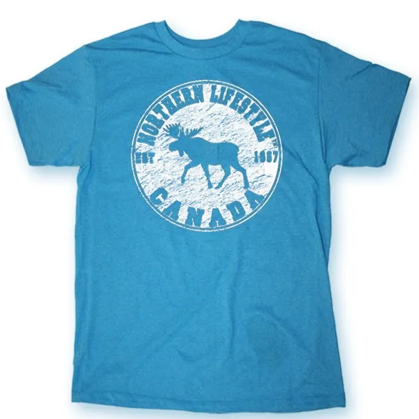 Men and Women' s Heather T-Shirt with Moose Lifestyle designs