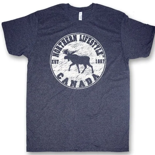 Men and Women' s Heather T-Shirt with Moose Lifestyle designs