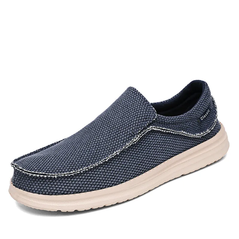 Men's walking casual shoes lightweight loafers Slip on boat canvas breathable