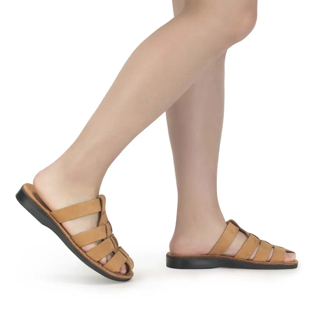 Michael Slide - Leather Pacific Slide Sandal | Camel Brown Nubuck