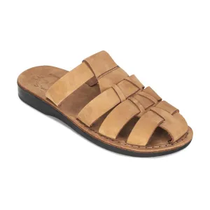 Michael Slide - Leather Pacific Slide Sandal | Camel Brown Nubuck