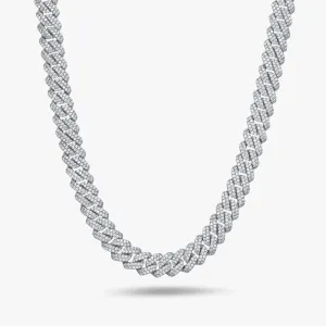 Moissanite S925 8mm Prong Cuban Chain