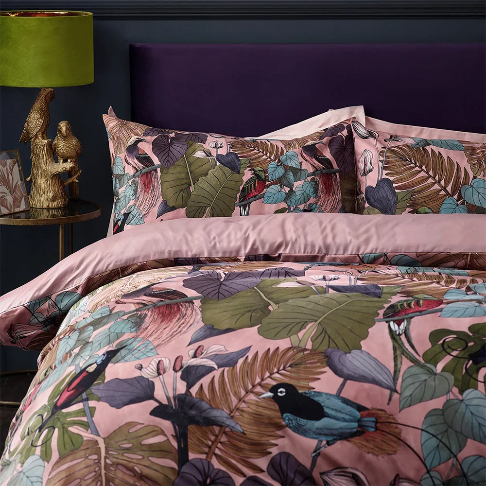 Moriyo Tropical Velvet Duvet Cover Set Dusky Blush