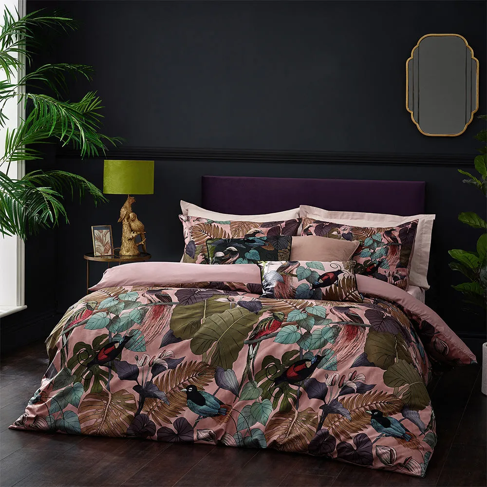 Moriyo Tropical Velvet Duvet Cover Set Dusky Blush