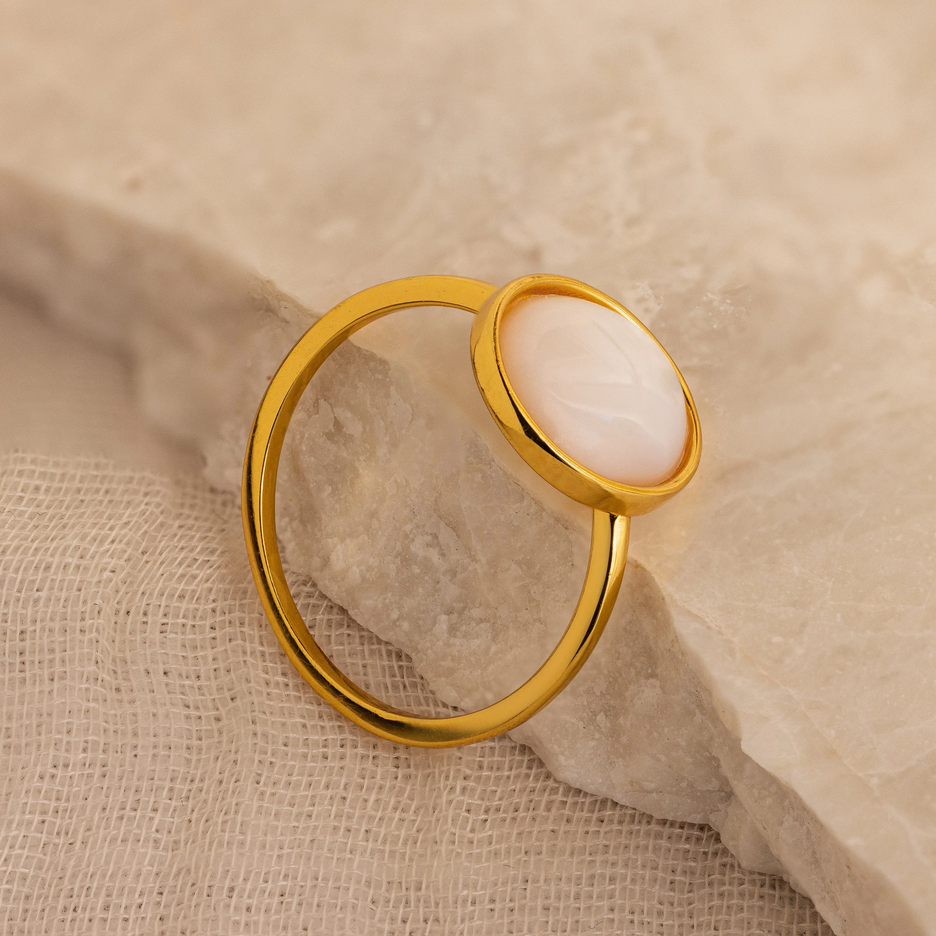 Mother of Pearl Signet Ring