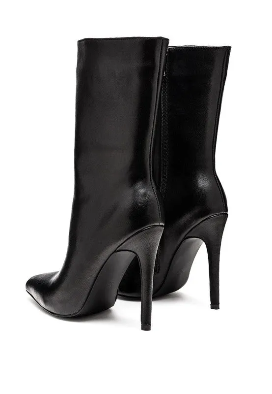 NAGINI Over Ankle Pointed Toe High Heeled Boot