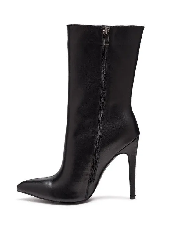 NAGINI Over Ankle Pointed Toe High Heeled Boot