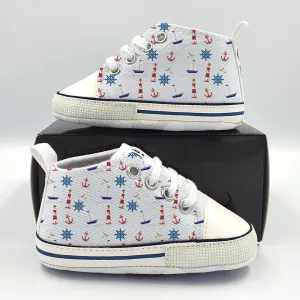 Nautical Print Baby Bump Shoes